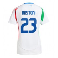 Camiseta Italia Alessandro Bastoni #23 Visitante Equipación para mujer Eurocopa 2024 manga corta